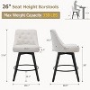 Counter Height Bar Stools Set of 4, Modern Swivel Bar Stools with Back and Wood Legs,Seat Height Upholstered Barstools Bar Chair for Kitchen Home - 2 of 4