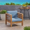 Outdoor Acacia Wood Club Chair with Waterproof Cushions, Mid-Century Patio Seating for Backyard Deck-3irtyhousy - 3 of 4