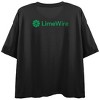 LimeWire Lime Slice Logo Art Crew Neck Short Sleeve Women's Black Crop Top - 2 of 4