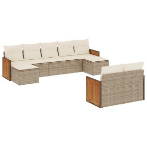 vidaXL Garden Sofa Set Beige - 1 of 4