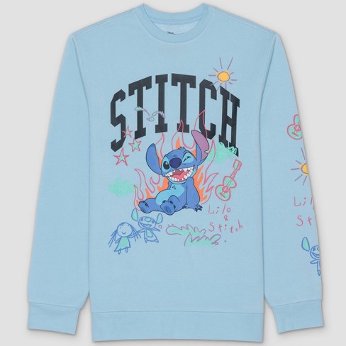 Lilo & Stitch Unisex Adult Cute Hoodie (M) (Blue)