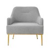 Modern Accent Chair Upholstered Armchair Single Sofa Chair Reading Chair with Curved Backrest and Gold Metal Legs - ModernLuxe - 4 of 4
