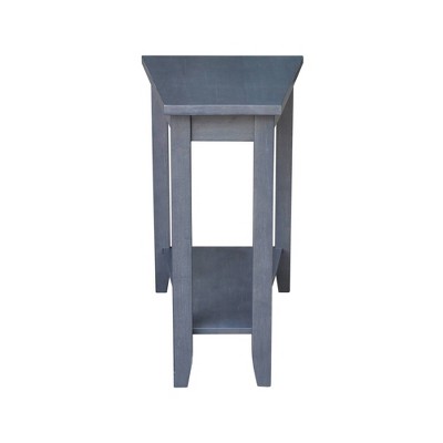 Elegant Triangular Solid Wood Keystone Accent Table