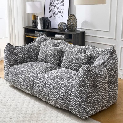Soft Bean Bag Chair With High Resilience Foam Core,Bean Bag Chair For Adults,Square Recliner Sofa,2 Seater Sofa,Bean Bag Chair Sofa-Cuddlewood