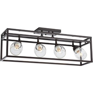 Pro Track Brennan 4-Head LED Ceiling Track Light Fixture Kit Adjustable Brown Bronze Finish Industrial Cage Kitchen Bathroom Living Room 29 1/2" Wide - 1 of 4