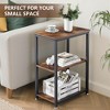 VECELO 3-Tier Industrial Versatile Side Nightstands Sofa Table with Large Storage for Living Room, Space Saving, End Table, Brown/Gray - 4 of 4