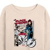 Women's - Marvel - Black Widow Panels Lightweight French Terry Wide Neck Long Sleeve Shirt - 2 of 4