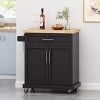 NicBex 32Inch Rolling Kitchen Island with 1 Drawer and 2 Door Cabinet,Mobile Kitchen Island Cart with Towel Holder - 2 of 4