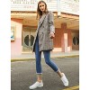 Allegra K Women's Double Breasted Notched Lapel Plaid Overcoat with Pockets - 2 of 4