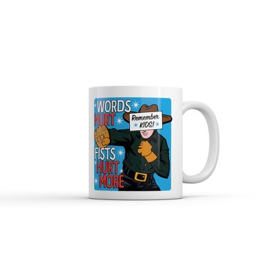 Crazy Dog T-Shirts Words Hurt Fists Hurt More Mug Funny Sarcastic Graphic Novelty Coffee Cup-11oz
