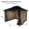 Aoodor 10' x 10' Gazebo Curtain Set Protecting Privacy Side Walls 4 Panels (Curtain Only) - 4 of 4