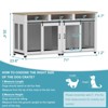 Dog Crate Furniture, for 2 Dogs, Heavy Duty Dog Kennel, for Large Breed with Removable Divider, Tray, Wooden Dog Crate - image 4 of 4