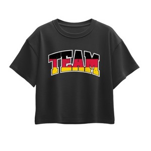 Girls' - Instant Message - Team Germany Short Sleeve Boxy Graphic T-Shirt - 1 of 4