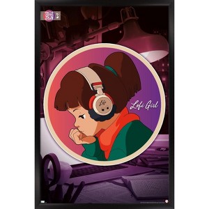 Trends International Lofi Girl - Circle Framed Wall Poster Prints - 1 of 4