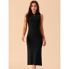 Seta T Women's Sleeveless Ribbed Knit Midi Sweater Dress - 3 of 4