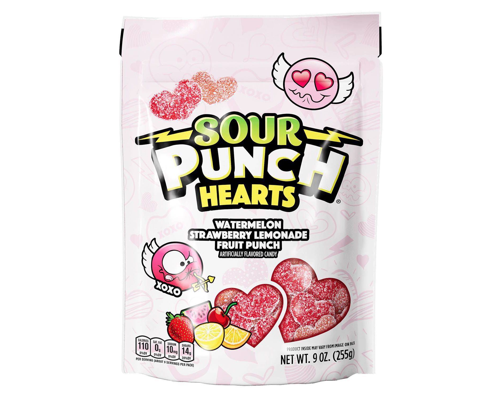 Sour Punch Valentine's Hearts Candy Bag - 9oz