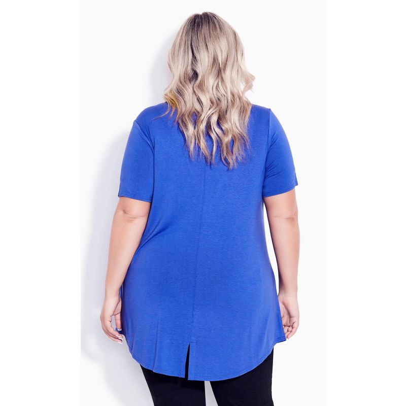 Women's Plus Size Kaylie Hi Lo Top  - Dazzling Blue | AVENUE, 2 of 4