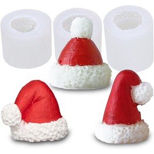 JDICTION 3PCS Mini Christmas Hat Silicone Molds - For Candle, Soap, Cake Decor & Epoxy Resin Crafts (Ornaments/Jewelry/Keychains) - 1 of 4