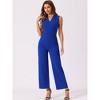 Allegra K Women's Sleeveless V Neck High Waist Wide Leg Jumpsuit - 2 of 4