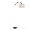 LumiSource April 72" Contemporary Metal Floor Lamp in Oil Bronze with Natural Linen Shade - 3 of 4