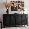 Rattan Storage Cabinet,Storage Sideboard Cabinet with Rattan Doors and Adjustable Shelves, MDF Buffet Cabinet for Living Room or Kitchen-Koiai - 2 of 4