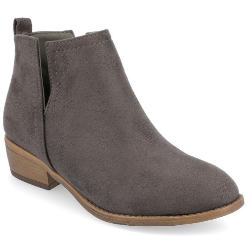 Journee Collection Womens Rimi Pull On Stacked Heel Booties Grey 7.5 ...