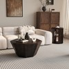 31.5" & 17.17" Rubber Wood Octagonal Coffee Table Set of 2 with Multi-Purpose Use and Space-Saving Design - 2 of 4