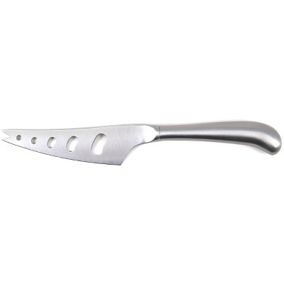 Outset Stainless Steel Hollow Edge Cheese Knife with Fork Tip, 9 Inch