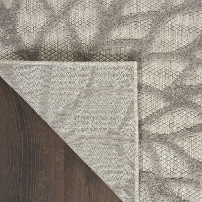 Silver Grey Floral Bloom 9' x 12' Synthetic Easy-Care Rug