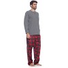 Ashford & Brooks Men's Jersey Knit Long-Sleeve Top and Mink Fleece Bottom Pajama Set - 2 of 4