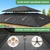 EAGLE PEAK Double Metal Roof with Cedar Wood Frame Hardtop Gazebo with Netting and Curtains - 4 of 4