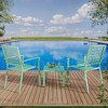 3 Pieces Outdoor Bistro Set, Furniture with 2 Chairs & 1 Coffee Table, Decorative Backrest Patio Furniture Set for Garden, Yard and Bistro - 3 of 4