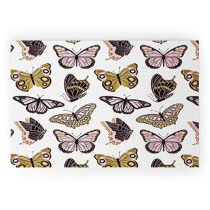 Jessica Molina Texas Butterflies Blush and Gold 36" x 24" Welcome Mat - Society6 - 1 of 3
