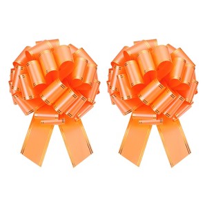 Unique Bargains Christmas Wedding Car Basket Gift Wrapping Large Organza Pull Bow 2 Pcs - 1 of 4