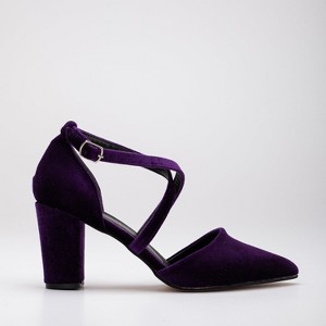 Sina - Purple Velvet Shoes | Forever & Always Shoes - 1 of 4