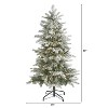 5ft. Slim Flocked Spruce Artificial Christmas Tree with 150 Warm White LED Lights and 433 Branches – Sleek Snowy X-Mas Tree - 2 of 4