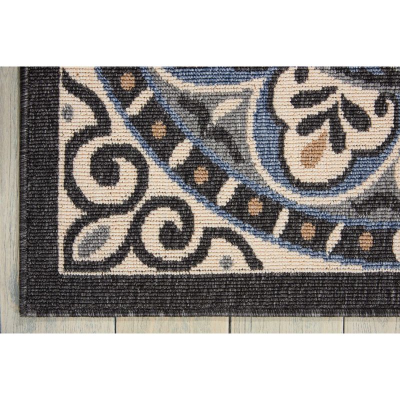 Nourison Caribbean CRB15 Ivory/Charcoal Indoor/Outdoor Area Rug, 4 of 6