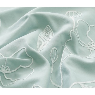 King Sage Microfiber 7-Piece Comforter Set with Floral Embroidery