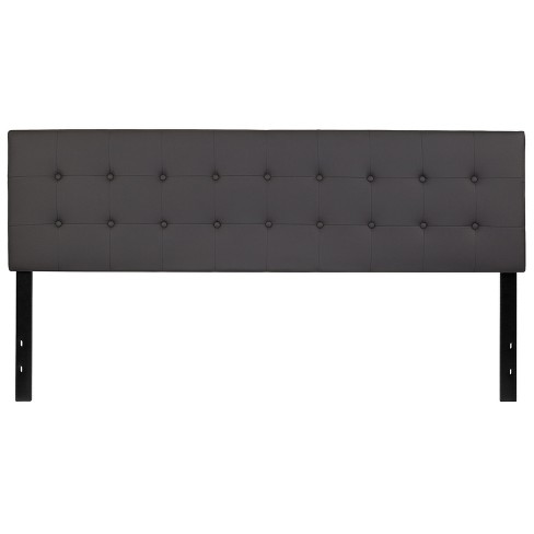 Flash furniture lennox tufted upholstered on sale king size headboard in black vinyl