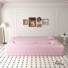 Convertible Floor Sofa Bed with 2 Pillows, Folding Foam Sleeper Couch, No-Assembly Modern Sofa for Living Room or Guest Room-Tanpinhause - 2 of 4
