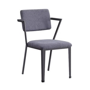 Acme Furniture 24" Cargo Fabric Chair Gray/Gunmetal: Linen Upholstery, Metal Frame, Tufted Design - 1 of 4