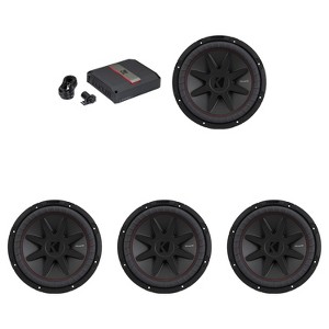 Kicker 12 Inch CVR Woofer (4) 52CVR122 Package with 51LX12501 Amplifier - 1 of 4