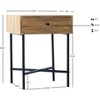 Nordlys 1-Drawer Metal and Solid Wood Nightstand Classic Style Bedroom - 4 of 4