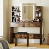 Vanity Desk with Mirror and Lights, 3 Lighting Modes Dressing Table with Cushioned Stool, 2 Drawers & Built-in Power Outlet for Bedroom - 4 of 4