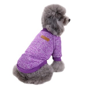 Gooby Dog Clothes Dogs Sweater Soft Puppies Clothing Winter Puppy Sweaters Warm Outfit for Dogs Small XXS XS Cat Apparel (Purple, S) - 1 of 1