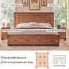SinCiDo Farmhouse King-Sized Bed Frame 54" Headboard with 2 Large Drawers, Supported By Wooden Strips, No Spring Mattress Required, Noise Free - 4 of 4