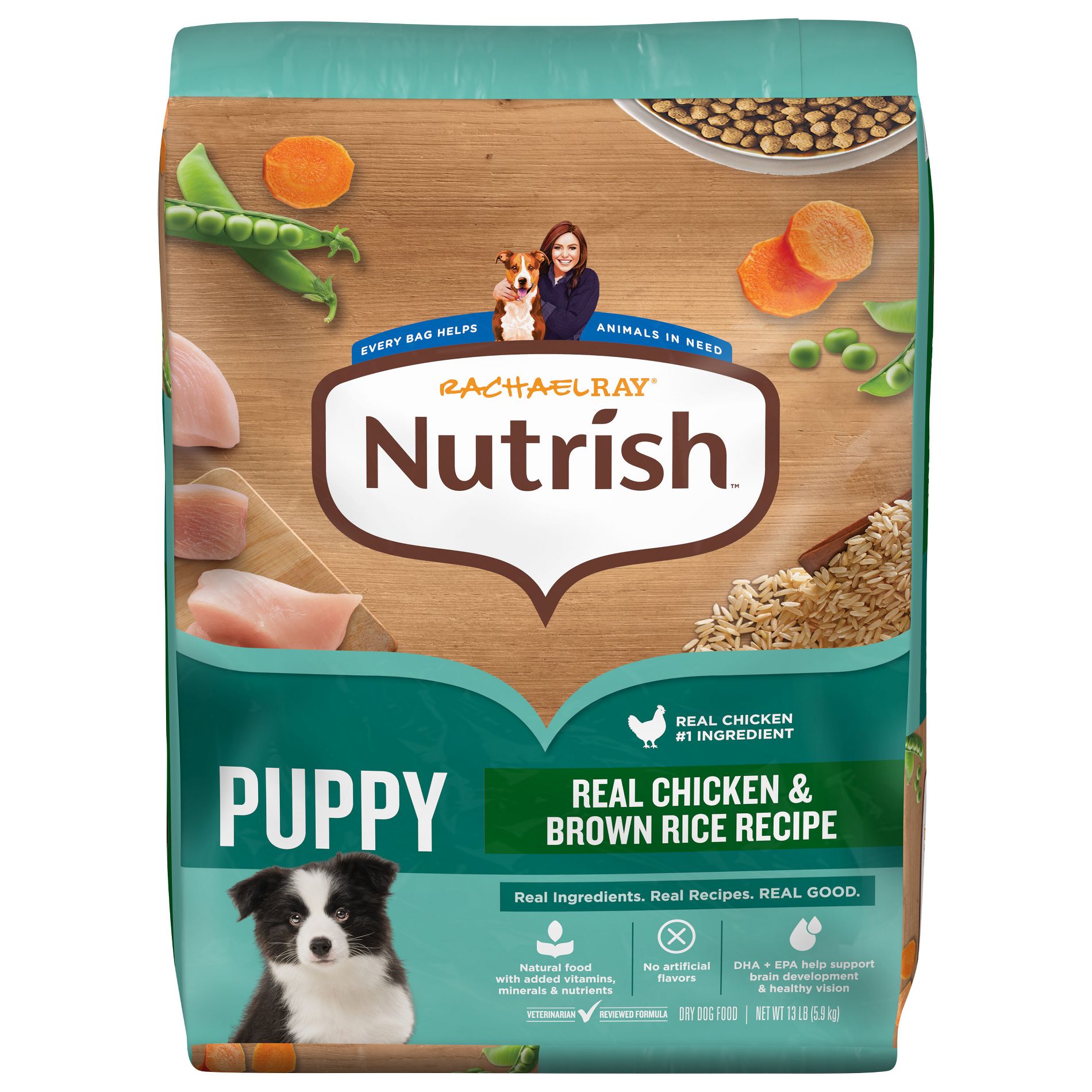 Rachael Ray Nutrish Puppy Real Chicken and Brown Rice Recipe Dry Dog Food