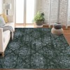 Acekool Washable Bedroom Area Rug, Non Slip, Low Pile, Boho Floral, Soft Lightweight Carpet for Bedside - 2 of 4