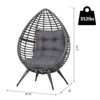 Resenkos Elevated Wicker Egg Chair With Soft Cushion, Teardrop Seat for Indoor/Outdoor Patio Use, Adjustable Height Plastic Rattan Furniture With - 4 of 4