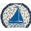 Earth Rugs Large Round Coaster – Sailboat Design in Braided Jute, 7"x7" Coastal Nautical Table Accent - 3 of 3